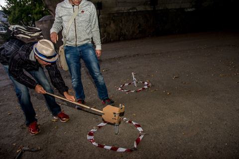 Měřicí úkol u kruhu z pásky